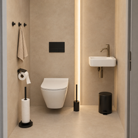 Minismus Toiletborstelhouder Kort Model Rond