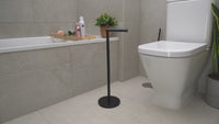 Staande toiletrolhouder 2 in 1 voor 5 rollen, met click up arm en verzwaarde voet