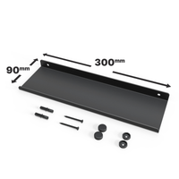 Zwevende wandplank 30 × 9 cm met opstaande rand, roestvrij staal, draagvermogen 10 kg