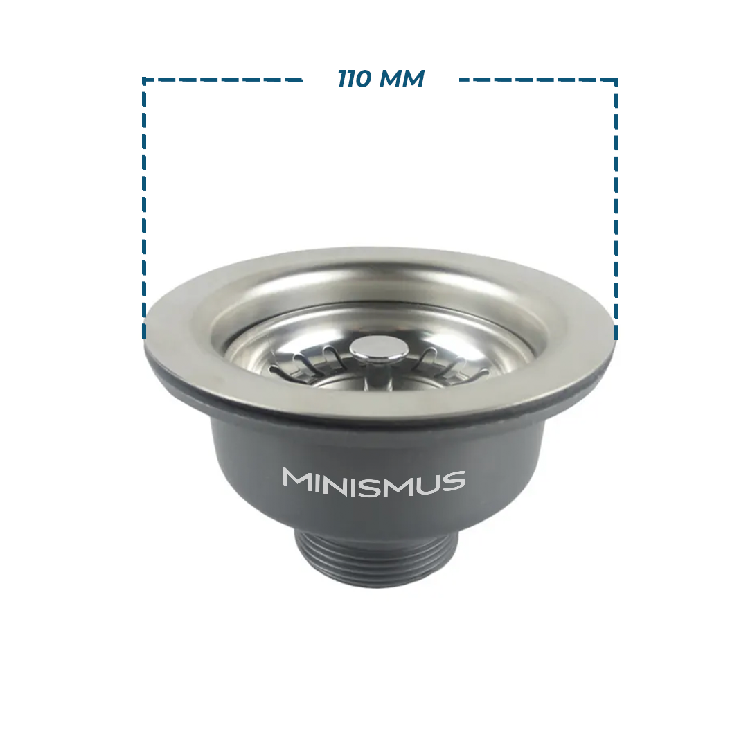 Spülenablauf mit Siebkörbchen, Ø 110 mm, G1 1/2-Anschluss