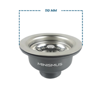 Spülenablauf mit Siebkörbchen, Ø 110 mm, G1 1/2-Anschluss