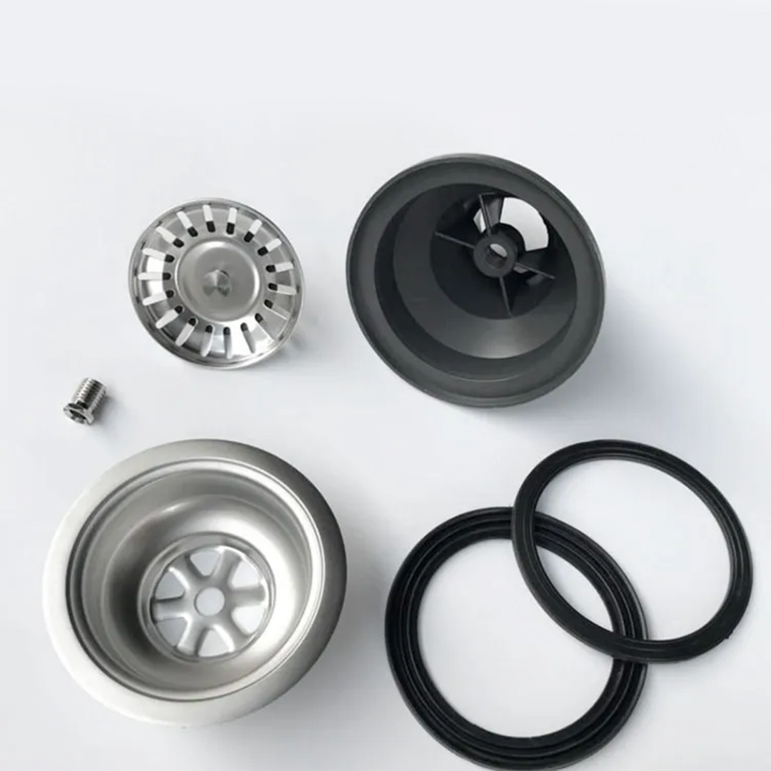 Gootsteenafvoer met korfplug, buitendiameter 114 mm, G1 1/2 aansluiting, zonder overloop